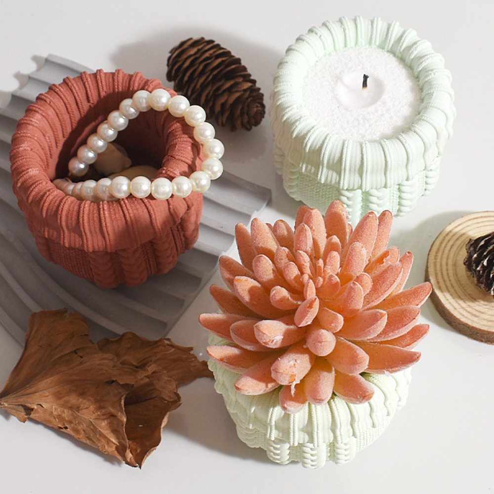 Knit Hat Plaster Candle Holder - Ceramic Candle Vessel review and price