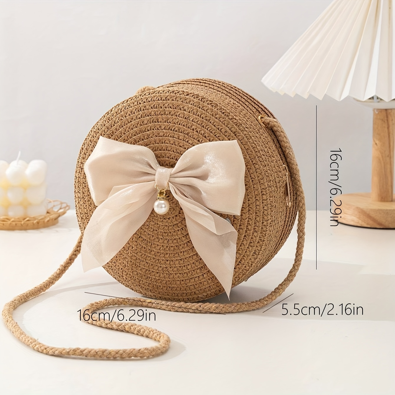 Elegant Round Straw Crossbody  - Interior Design Elegant review and price