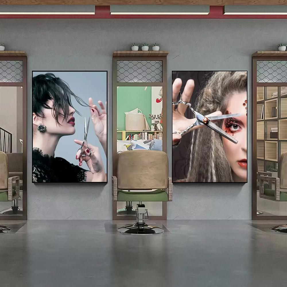 Modern Hair Salon HD Wall Art  - Interior Design Illustration review and price