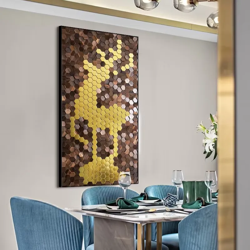 Natural Walnut 3D Wooden Wall  - Interior Design Modern review and price