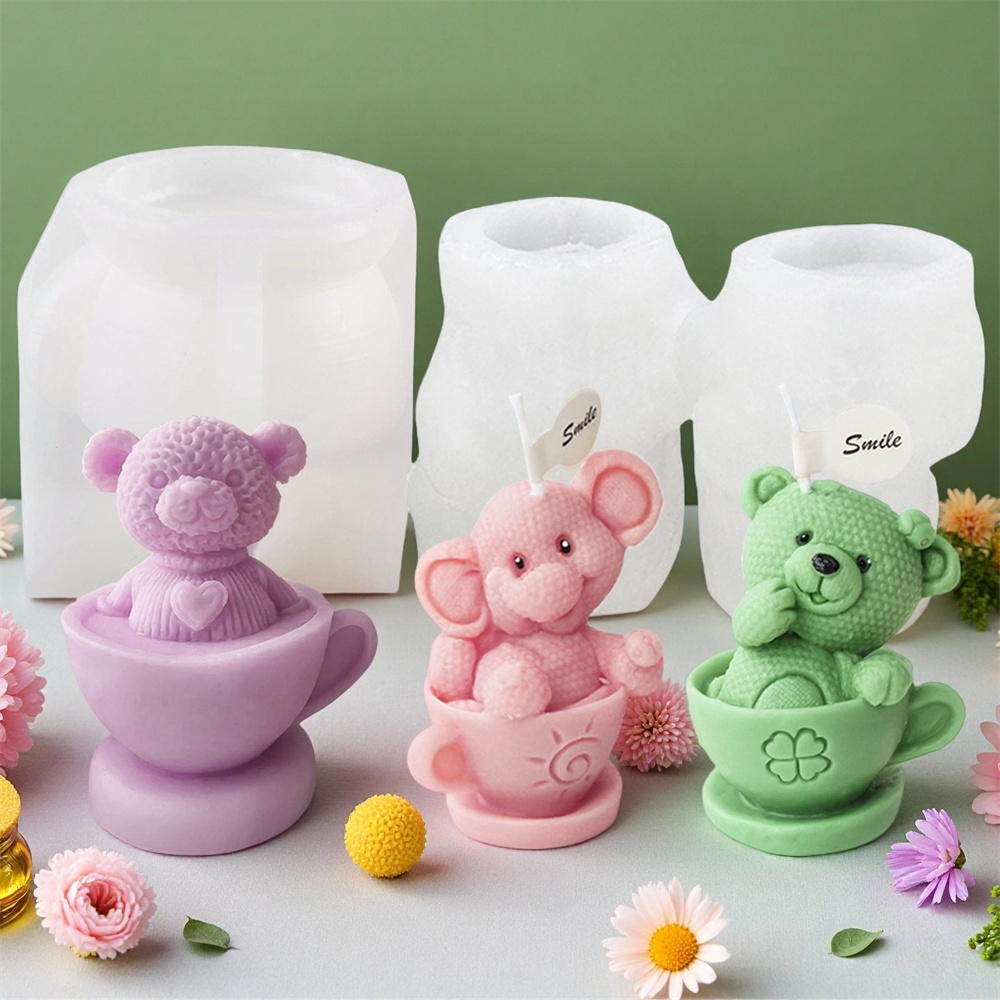 Teddy Bear in Cup Silicone Mol - Ceramic Candle Vessel review and price