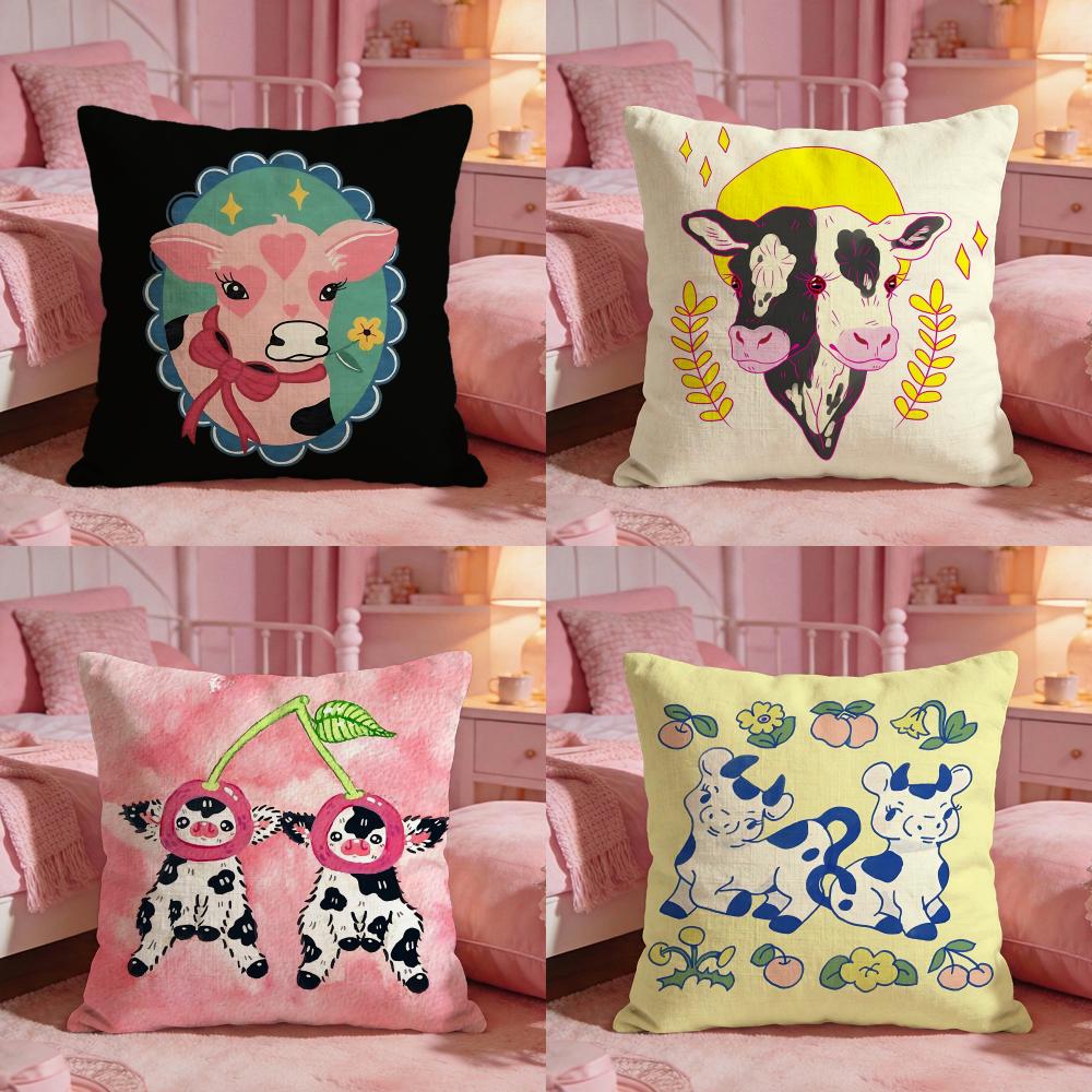Cute Cow Illustration Cushion  - Interior Design Illustration review and price