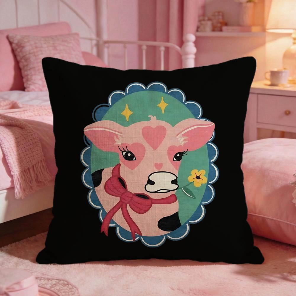 Cute Cow Illustration Cushion  - Interior Design Illustration review and price